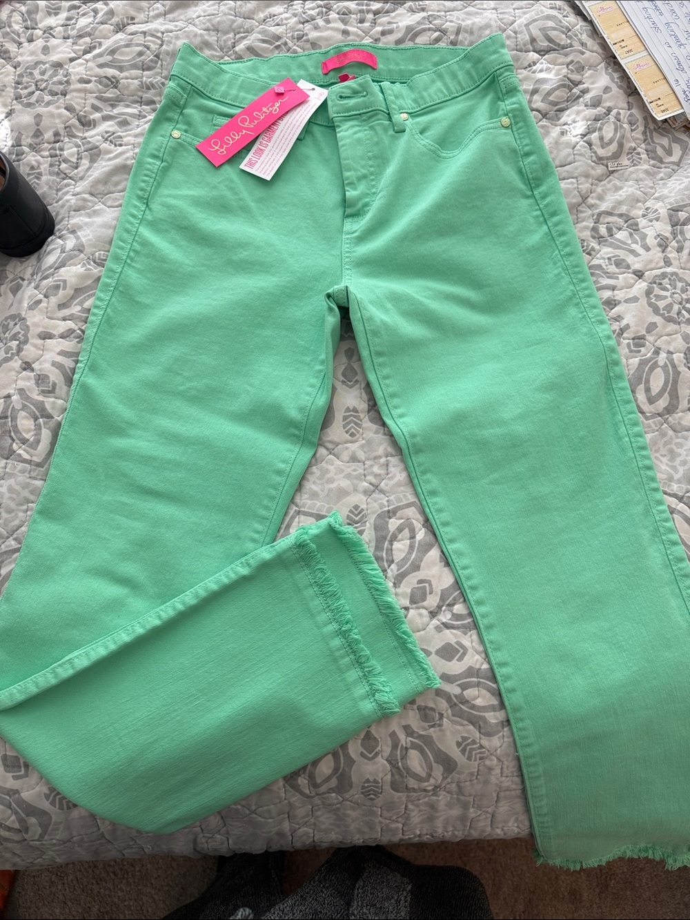 Lilly Pulitzer Mint Green Cropped Jeans